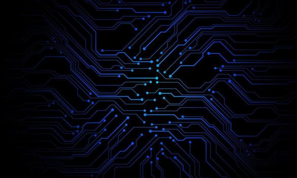 Blue circuit board design background vector