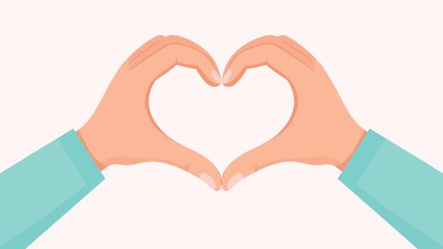 Hands making a heart shape vector