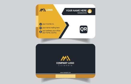 Modern business card with QR code vector