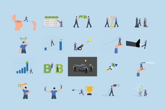 Illustrations of business success concepts vector