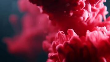 Dynamic red ink swirling in water creates mesmerizing patterns and textures in a captivating display of fluid motion video