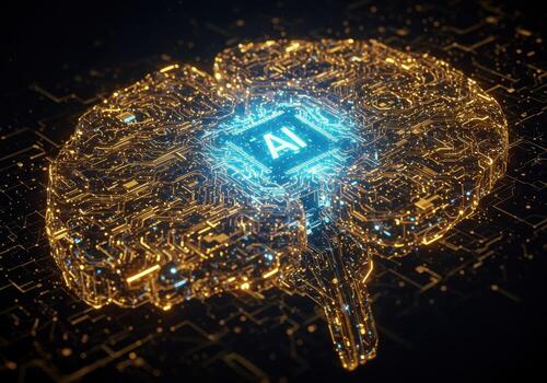 ai cerebro concepto 3d ilustración foto