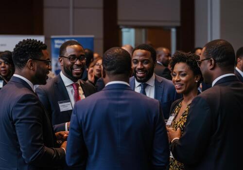 A group of people in business suits and ties photo
