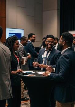 People at a networking event at a conference photo