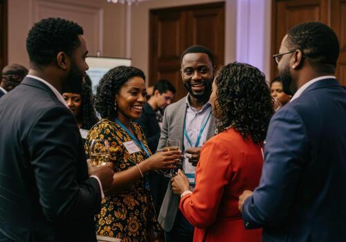 A group of people at a networking event photo