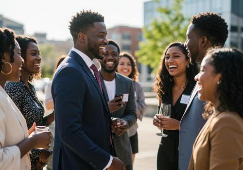 a group of african people are having a conversation photo