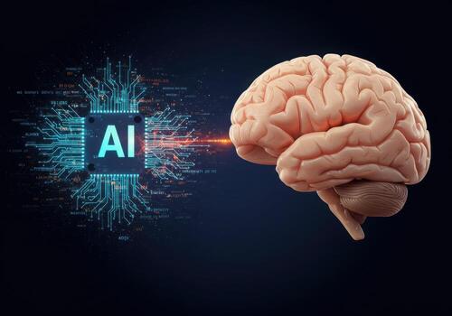 maravilloso ai cerebro concepto fusiona orgánico inteligencia con futurista digital circuitos, simbolizando innovación y avanzado tecnología. foto