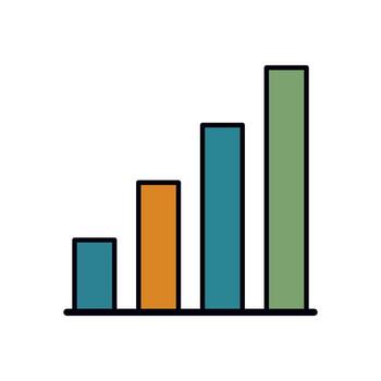 Minimal chart showing progressive data growth for presentation templates and financial summaries vector