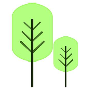 Flat design nature illustration of simple trees for environmental themes vector