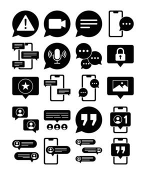 Chat icons representing online communication and messaging vector