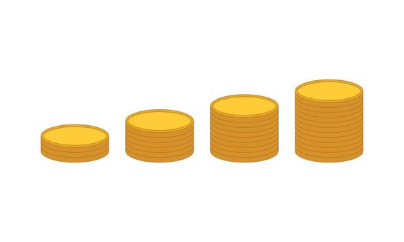 stack of golden coins element vector