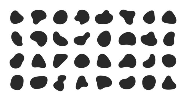 Freeform liquid shape blobs in different style collection illustration vector