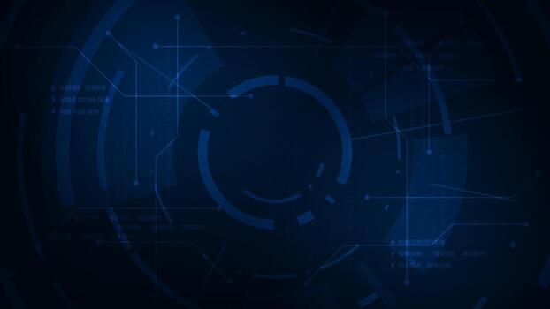 Digital circle hud sci fi technology with line circuit concept adstract light background vector
