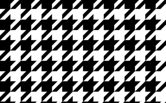 black and white repeated houndstooth seamless pattern vector