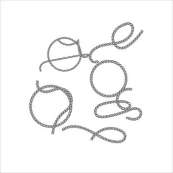 Set of different shape rope frame brush border white background vector
