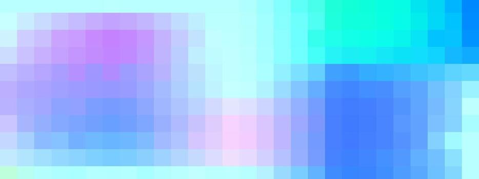 Gradient background featuring pixel abstract pattern with blue and green square mosaic. Geometric blocks, tiles, cells create digital grid. cyber texture design. vector
