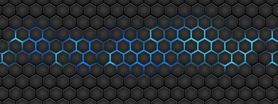 Teal Honeycomb Background With Glowing Hexagon Pattern For Tech Design And Digital Projects vector