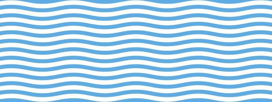 azul y blanco ola modelo antecedentes. horizontal marinero rayas, bandas, líneas crear sin costura náutico textura con ondulado curvas. repetir diseño para verano tela. vector