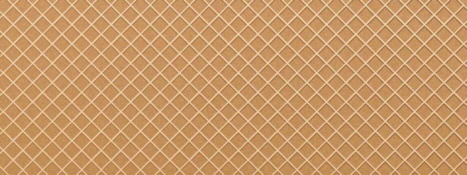 Wafer texture pattern background with diagonal grid structure. Golden brown surface, embossed lines, cross-hatched grooves form realistic waffle design. seamless template for bakery graphics vector