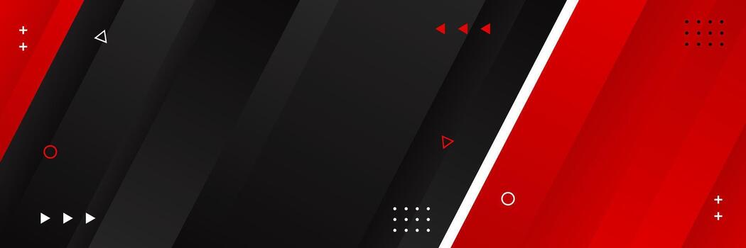 Abstract black and red stripes background with geometric shapes vector