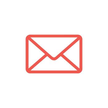 sencillo rojo resumido cerrado correo sobre icono representando nuevo mensajes o importante comunicación vector