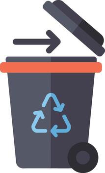 A trash can with a recycling symbol on it vector