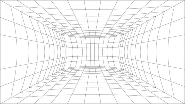 3d wireframe perspective grid room template design background. vector