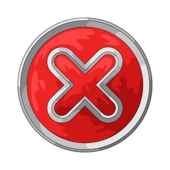 rojo redondo cancelar botón ilustración vector