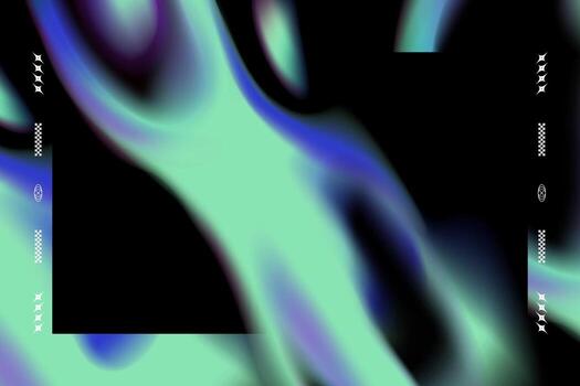 Electric swirl composition with soft neon glow and border patterns vector