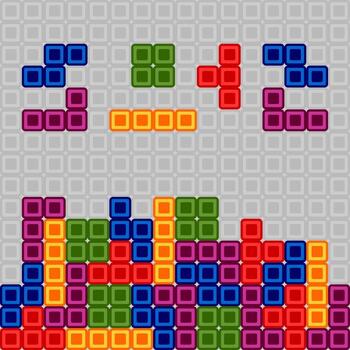 Bricks game. Bright blocks on light gray background. Elements for retro game vector