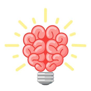 Light bulb in Brain form. Creative concept. Idea. Brainstorm vector