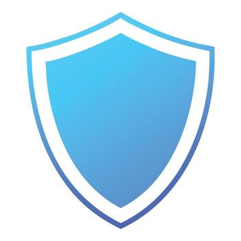 Modern blue shield icon symbolizing security protection and safety in a digital or physical context vector