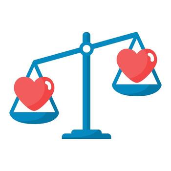 Unbalanced Scale Weighing Two Hearts for a Concept of Choice and Emotion vector