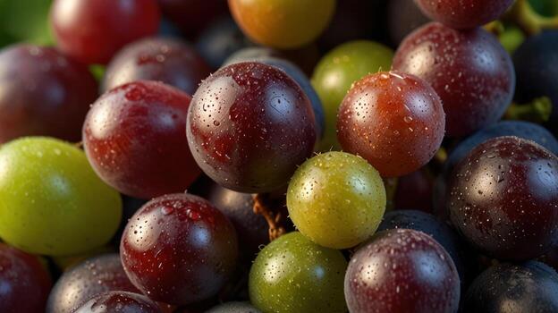 Close-up cluster of grapes photo
