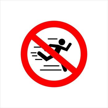 The no running icon is suitable for prohibition icons in certain places vector