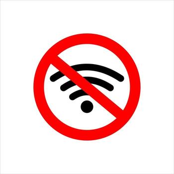 No internet network icon is suitable for prohibition icons in certain places vector