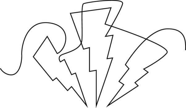 un estilizado ilustración presentando varios relámpago tornillo formas superposición cada otro, creando un dinámica visual. vector