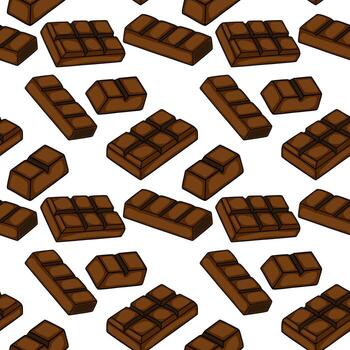 sin costura modelo de clasificado chocolate barras con un Rico marrón matiz y crujiente detallando, Perfecto para confitería marca. vector