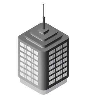 An illustration of a skyscraper with a large window vector