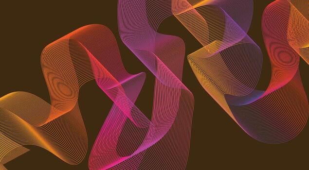 Abstract Blend Lines Wavy Curved Background Brown Colorful Gradient Design Illustration vector