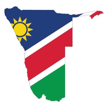 Namibia map with flag. Map of Namibia with flag. vector