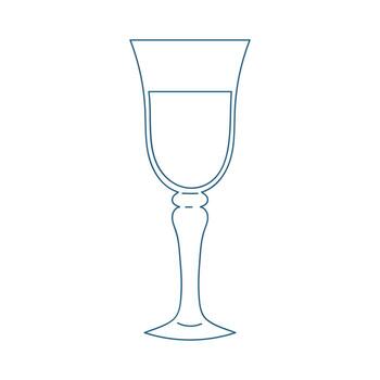 Elegant glass filled with clear water standing on a minimalistic background in soft light during a calm afternoon vector