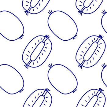 Seamless pattern with kiwi on a white background. vector