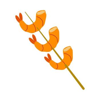 Grilled shrimp skewers prepared with care and served on a skewer in a vibrant and inviting presentation vector