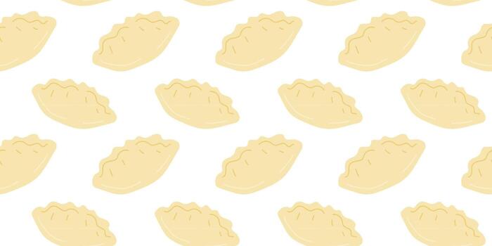Delicate dumplings arranged in a repeating pattern on a simple background showcasing a culinary art form vector