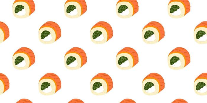 único Sushi modelo exhibiendo intrincado diseño en un limpiar blanco antecedentes para culinario Arte amantes y diseño entusiastas vector