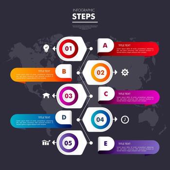 Infographic showing sequential steps vector