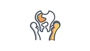 Artistic abstract icon representing tooth structure and supporting bones video