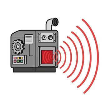 Machine Transmitting Signal Modern Communication Concept vector
