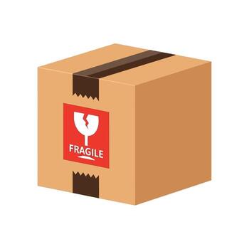 Fragile Package Icon Delivering with Care vector